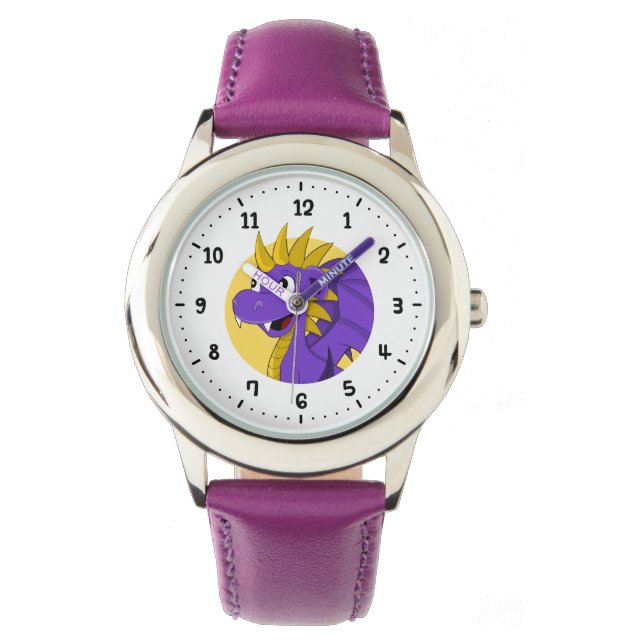 Montre de dessin animé de dragon violet (devant)