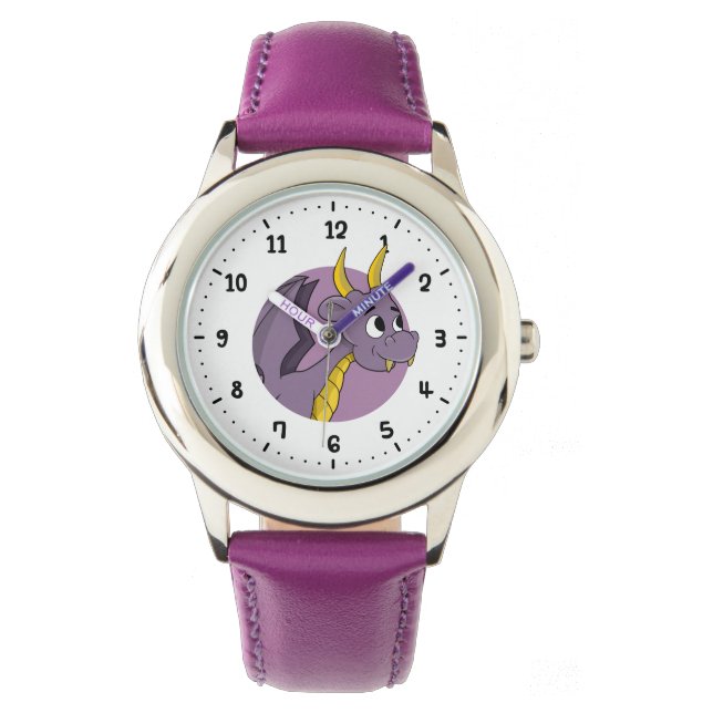 Montre de dessin animé de dragon violet (devant)
