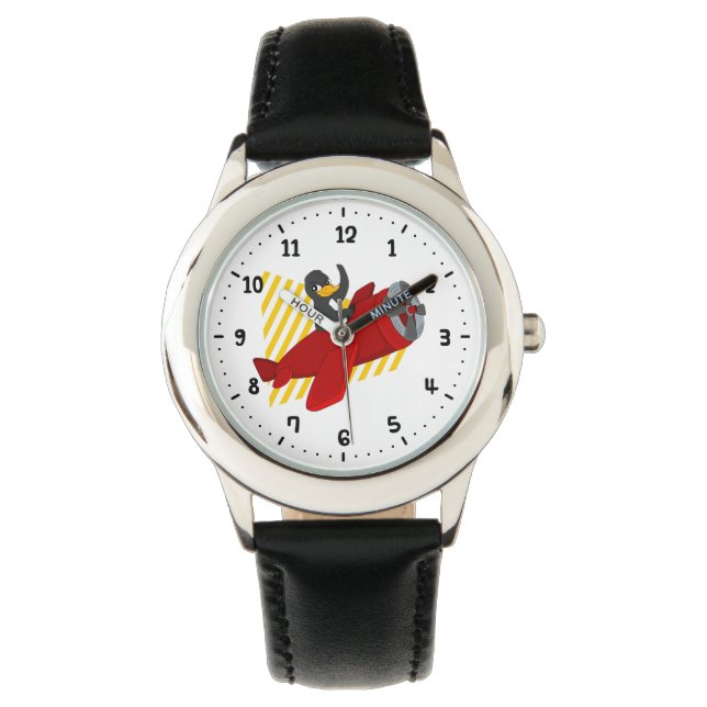 Montre de dessin animé en pingouin volant (devant)