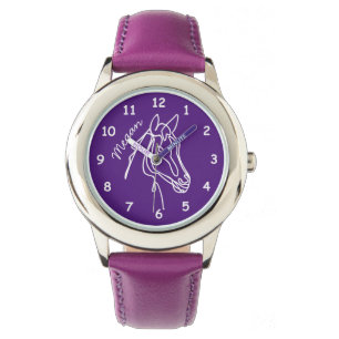 Montre de fille de prénom avec un joli dessin de