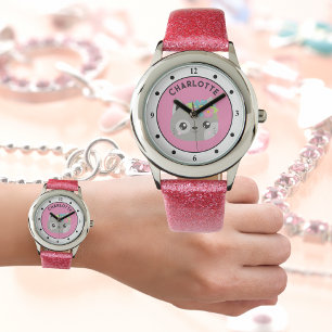 Montre de fille regarde un chaton mignon personnal