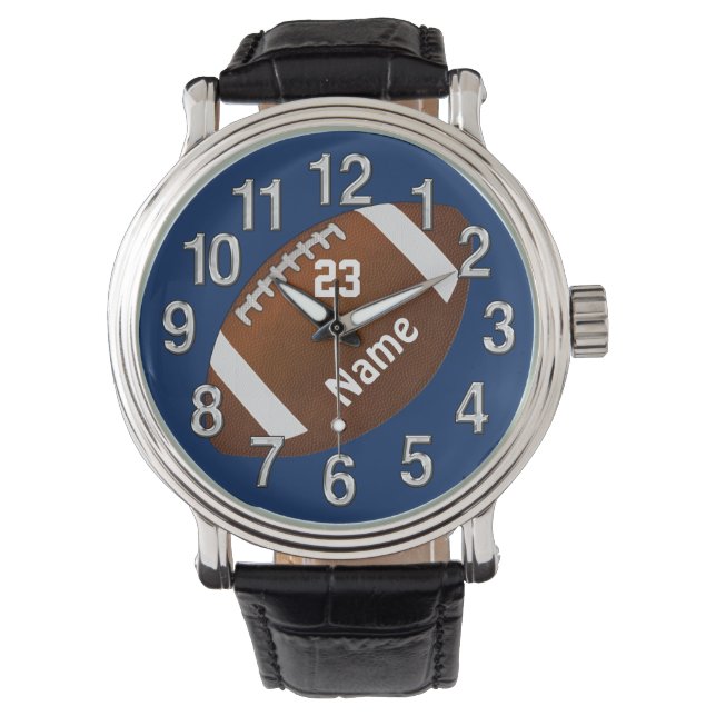 Montre de football avec votre nom, numéro et COULE (devant)