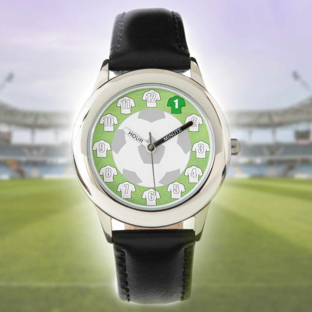 Montre de football pour enfants avec chemises blan (Créateur téléchargé)