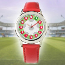 Montre de football pour enfants - avec Chemises ro