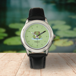 Montre de grenouille mignonne avec des chiffres