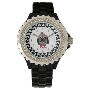 Montre de hibou de pied-de-poule