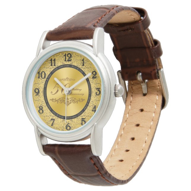 Montre de l'anniversaire du Mariage d'or (Incliné)