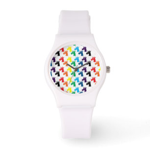 Montre de licorne d'arc-en-ciel