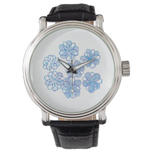 Montre de marguerites bleues