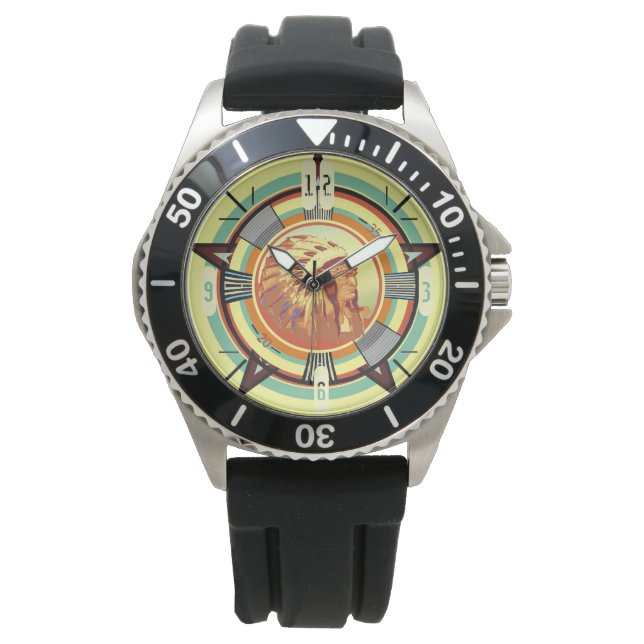 Montre de Motif d'essai de tête indienne (devant)