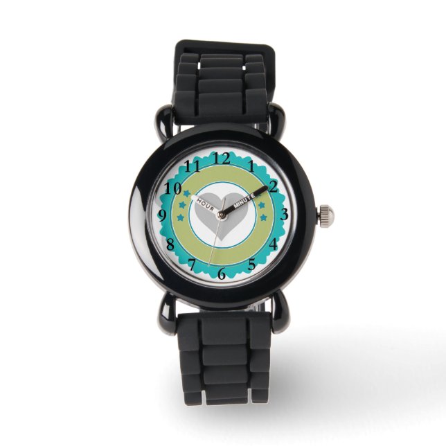 Montre de Parties scintillant bleu et argent (Recto)