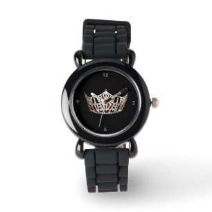 Montre de Parties scintillant en argent style Miss