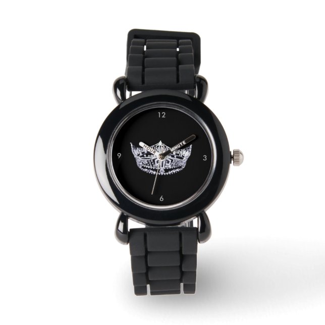 Montre de Parties scintillant en argent style Miss (Recto)