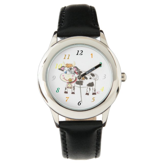Montre de parties scintillant pour enfant de vache (devant)