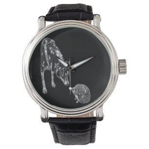 Montre de poignet Chien et Hérisson   Amoureux des