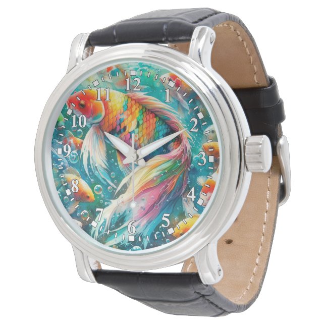 Montre de poisson coloré Koi (Incliné)