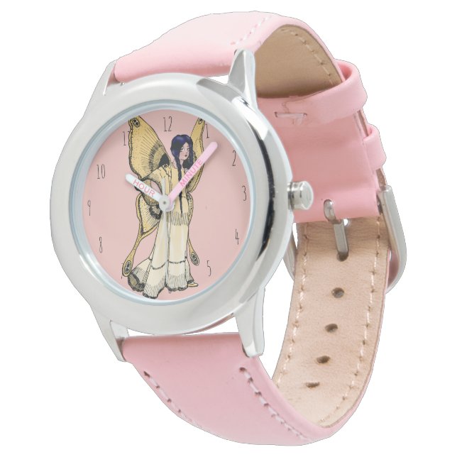 Montre de poitrine rose pour enfants (Incliné)