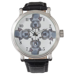 Montre de sangle en cuir numérique pour chien de g