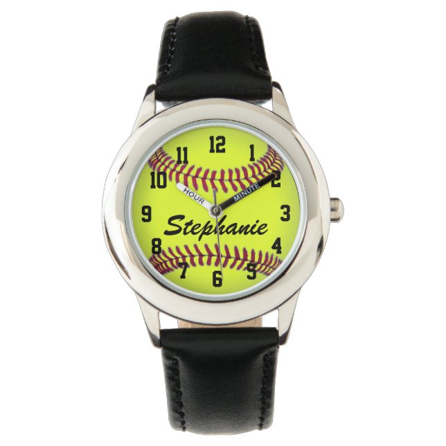 Montre de softball pour fille pour enfants personn (devant)