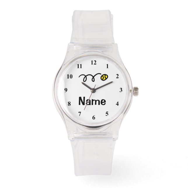 Montre de tennis sportif avec nom personnalisé (Recto)