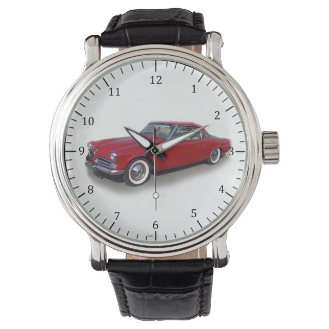 Montre de voiture classique rouge 1953 (devant)