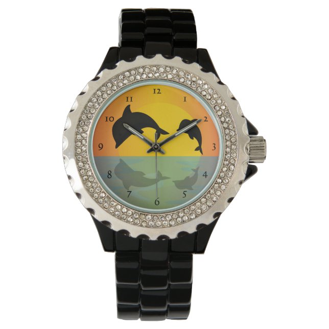 Montre Débordement des dauphins au coucher du soleil (devant)
