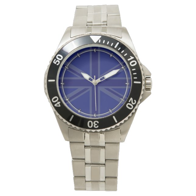 Montre Décor Union Jack bleu NAvy (devant)