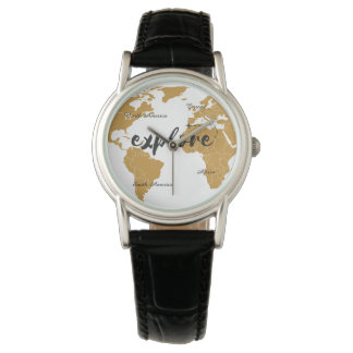 Montre Découvrez Gold Map Watch
