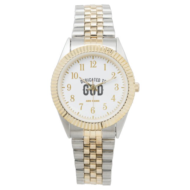 MONTRE DÉDIÉ À DIEU COOL PERSONNALISABLE NOIR TEXTE (devant)