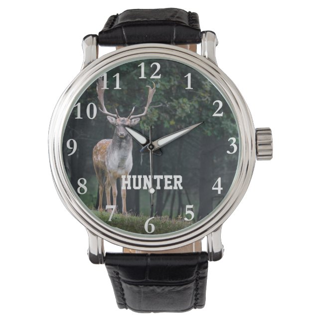 Montre Deer Antler guetteur de chasseur personnalisé (devant)