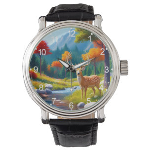 Montre Deer d'or debout dans la forêt-987679