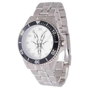 Montre Deer Skull Tribal Design pour les chasseurs de cer