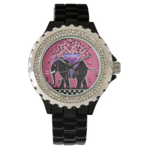 Montre Défilé d'éléphants en rose