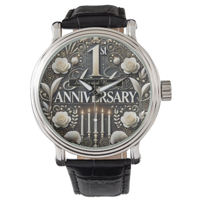 Montre Délicat 1er anniversaire Floral Keepsaké (devant)