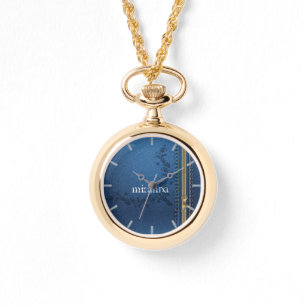 Montre Denim aux Jeans peints à la floraison