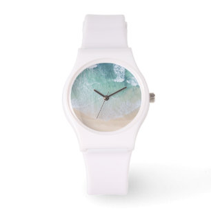 Montre Dentelle verte et blanche Sable et mer