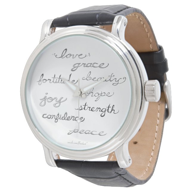 Montre Des Mots Inspirants (Sans Numéros) (Incliné)