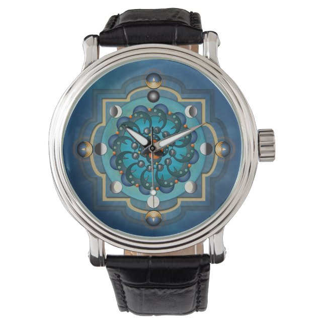 Montre des phases de la lune de Mandala (devant)
