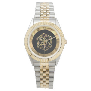Montre Dés RPG Gold Imaginaire Retro Tabletop PnP Gamer