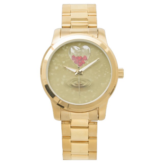 Montre Design de coeur en verre romantique (devant)
