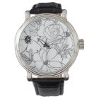 Design de dessin élégant Rose Floral Line