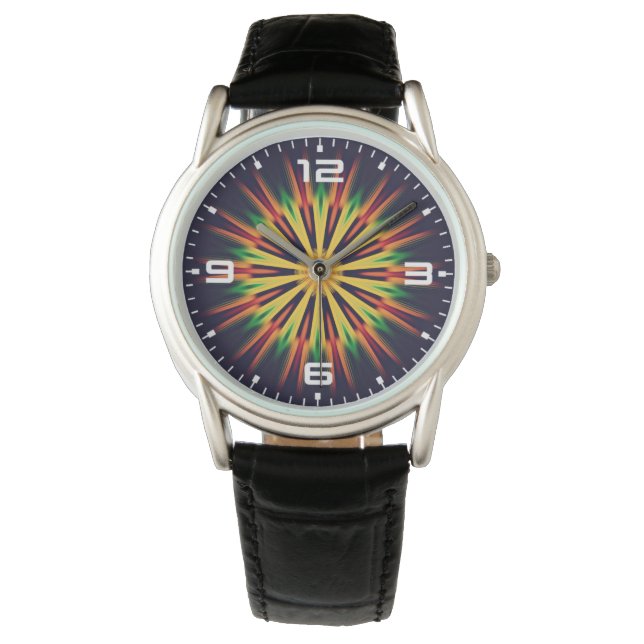 Montre Design de fleurs Kaleidoscope (devant)