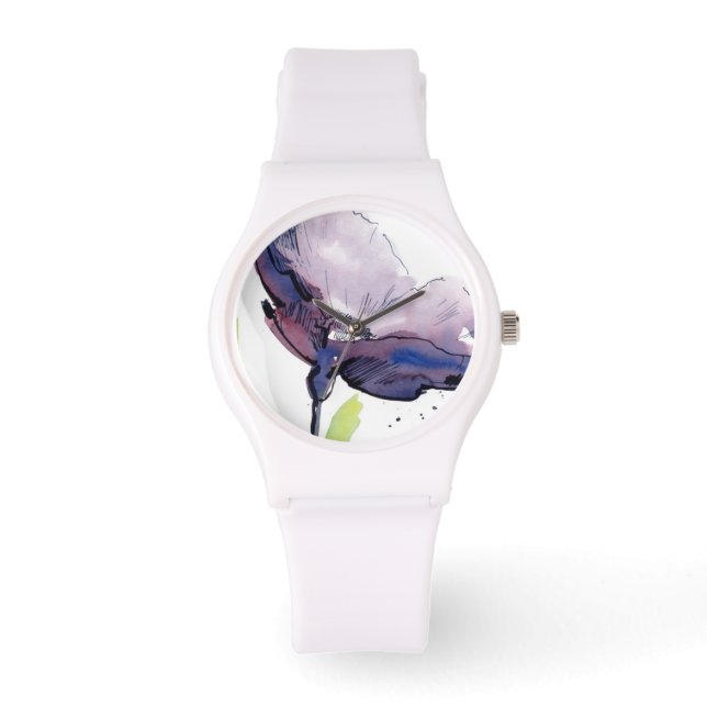 Montre Design d'été floral avec abstrait peint à la main (Recto)