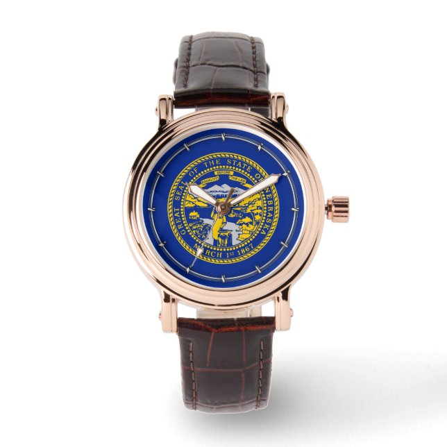 Montre Design du drapeau de l'État du Nebraska (Recto)