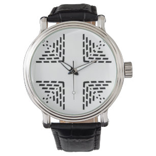Montre Design minimaliste géométrique noir et blanc