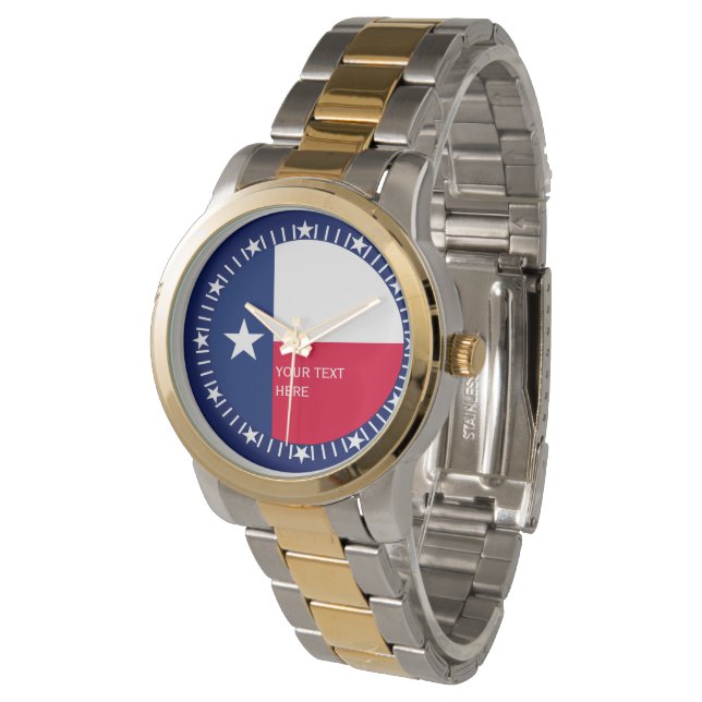 Montre Design personnalisé Texas State Flag (Incliné)