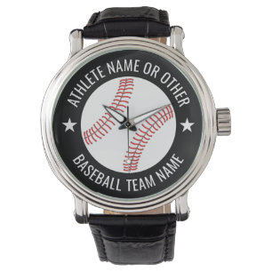 Montre Dessin de baseball avec l'équipe et le nom de l'a