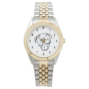 Montre dessin de bulle simple amoureux de les chiens noir