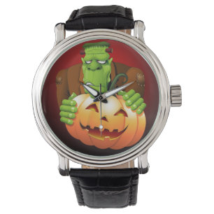 Montre Dessin de Frankenstein Monster avec Citrouille