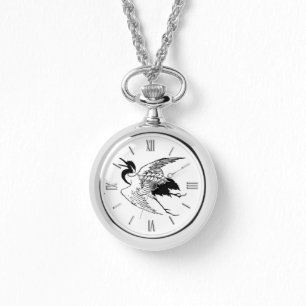 Montre Dessin japonais vintage d'une grue